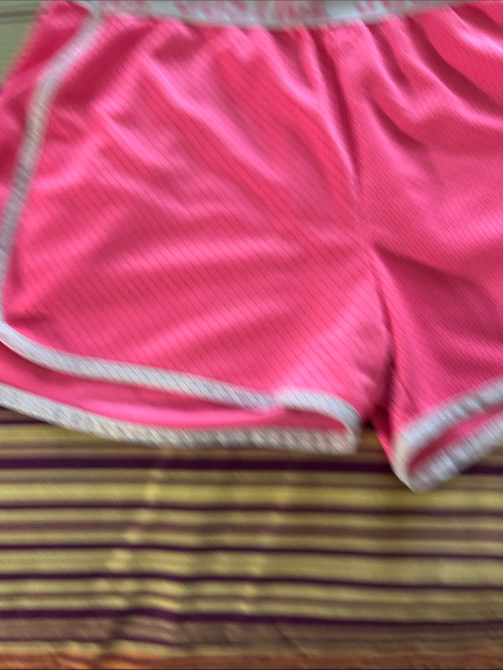 Pink Women’s Athletic Running Shorts with Contrast Trim
